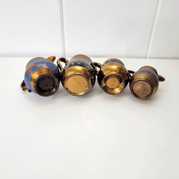 Antique Lusterware Jug Collection Copper Luster Lot of Four - Picture 5 of 12